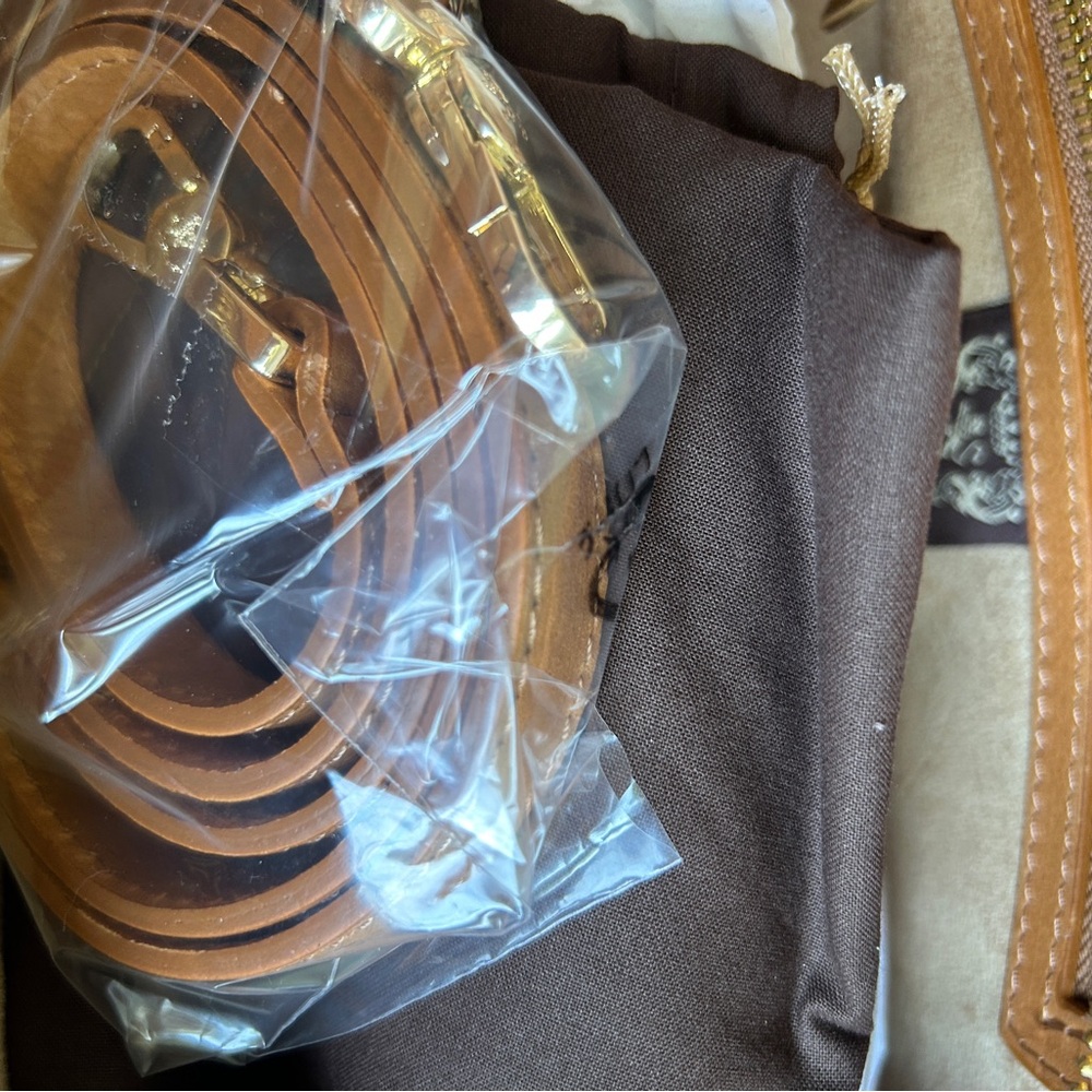 $395 Retail NWOT Pratesi Brown and Cream Women's Italian Tote Bag - Picture 4 of 10